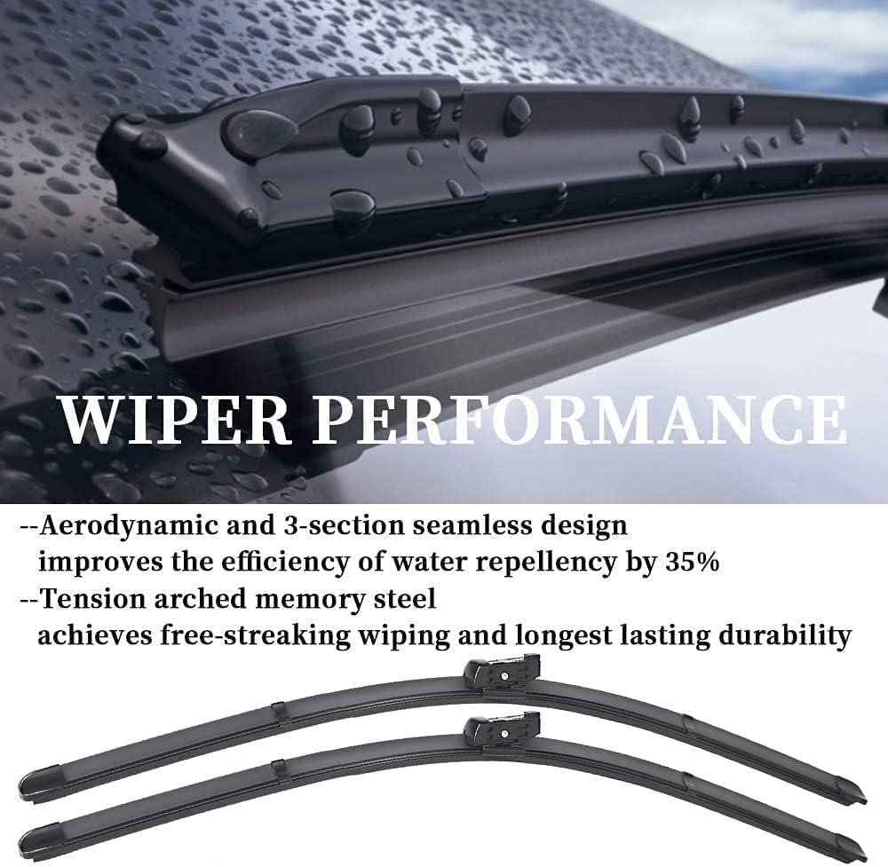 AUTOBOO 24"+20" Windshield Wipers with 13" Rear Wiper Blades Replacement for Audi Q5 2009-2017,SQ5 2014-2017,RS Q3 2021-2022 -Original Factory Quality (Pack of 3)