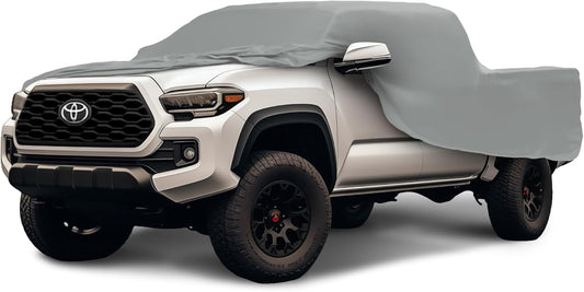 Car Covers Weatherproof Max Truck Cover & Warranty Compatible with Ford 2001-2019 F-150 Crew Cab, 5.5 with Camper Shell– Outdoor Cover, Prevents Theft with Cable Lock