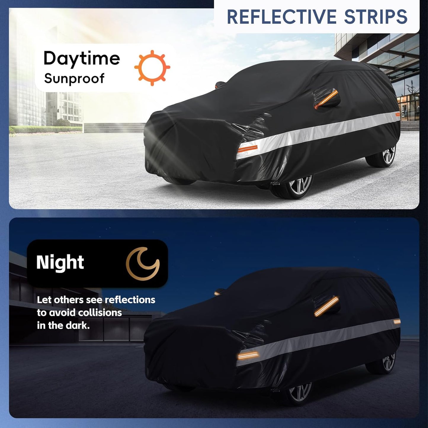 10 Layers SUV Car Cover Custom Fit for Hyundai Palisade (2019-2024) Waterproof All Weather for Automobiles, Outdoor Full Cover Sun UV Rain Protection with Cotton.Black