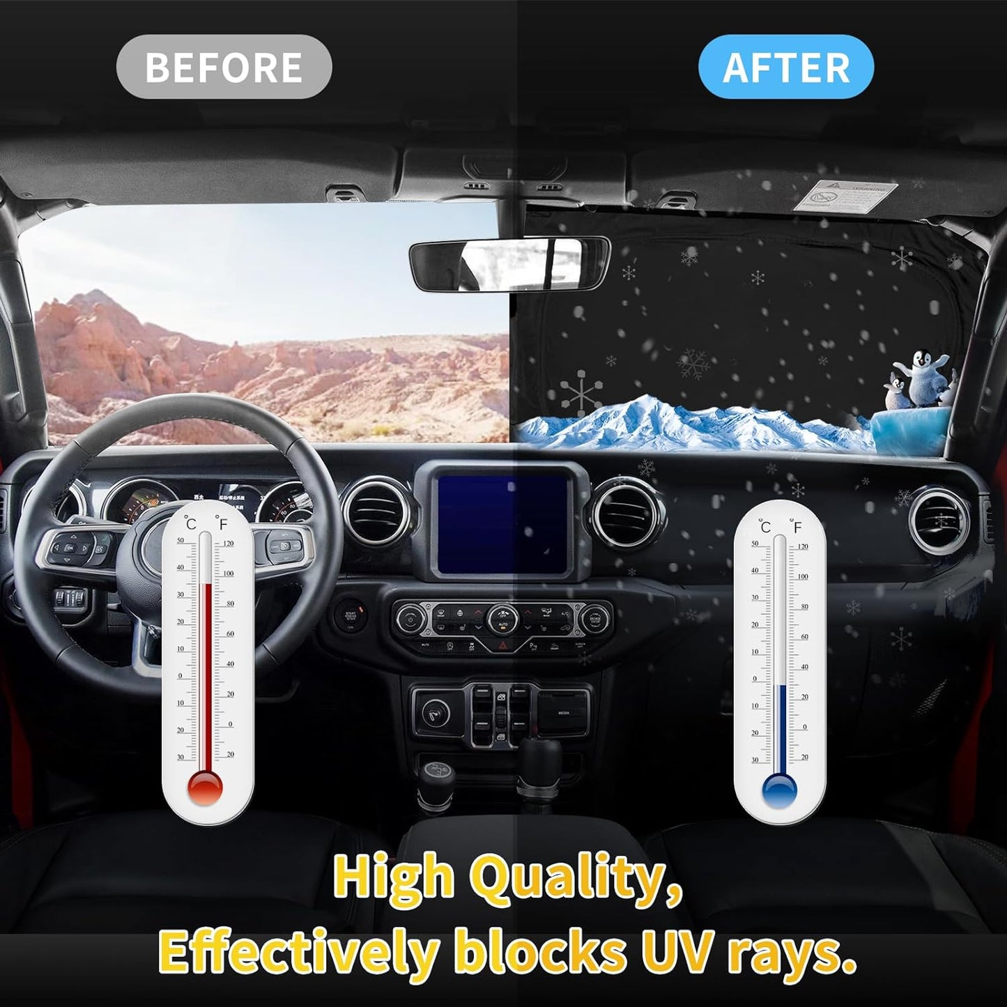 for Toyota Camry Sun Shade Sunshade Windshield Cover - 4 Layers Front Window Shade for Camry 2012-2017 Custom Fit Sun Visor - 240T Retractable Shade Blocks UV Rays Car Accessories