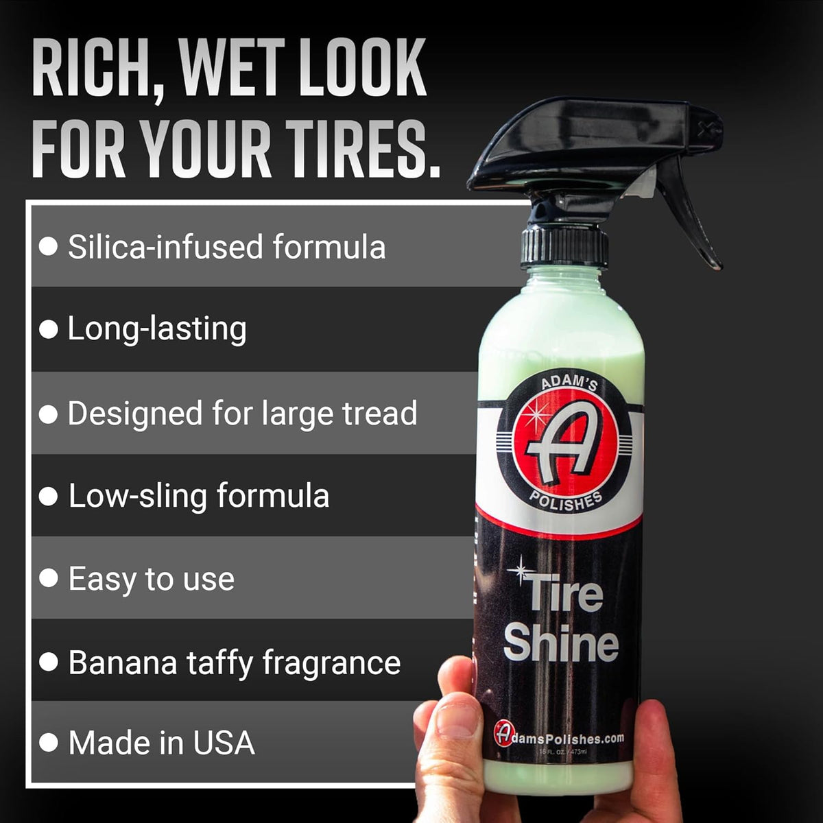 Adam's Polishes Tire Shine 5 Gal - Spray Tire Dressing W/ SiO2 For Non Greasy Car Detailing | Use W/Tire Applicator After Tire & Wheel Cleaner | Tire Ceramic Coating Car Wax Like Tire Protection