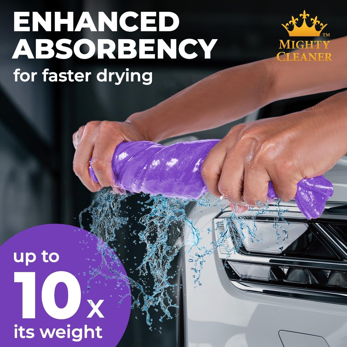 Premium Shammy Cloth for Car Drying - Super Absorbent Reusable Chamois Towel - Scratch-Free Car Drying Towel (26'x17')
