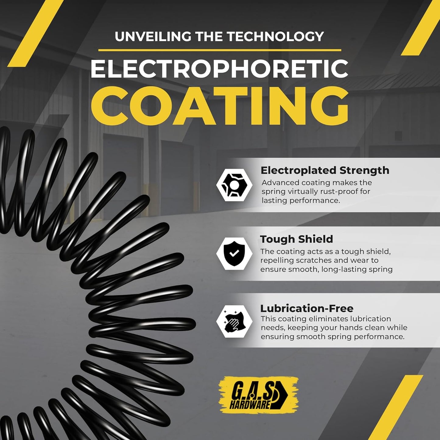 Garage Door Torsion Spring 218x1.75x24 Includes 1” Steel Bearing, Non-Slip Gloves, and Winding Bars for Left and Right Side of Garage Door Precision E-Coating 5-Year Warranty Min. 30,000 Cycles (Pair)