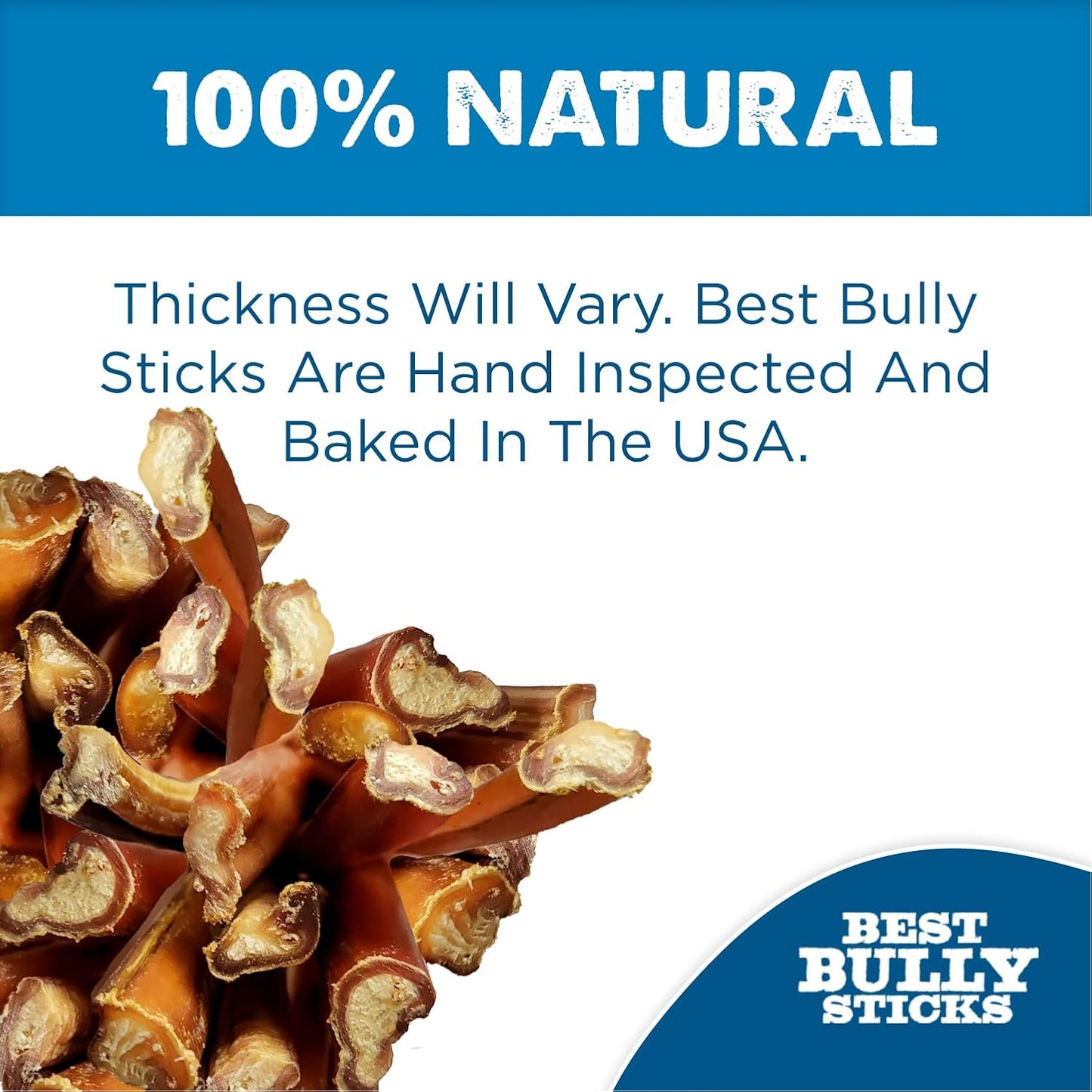 Best Bully Sticks 12 Inch Bully Sticks for Dogs - 10 Count (Pack of 1) - Natural, Easily Digestible, 100% Grass-Fed Beef, Grain and Rawhide Free