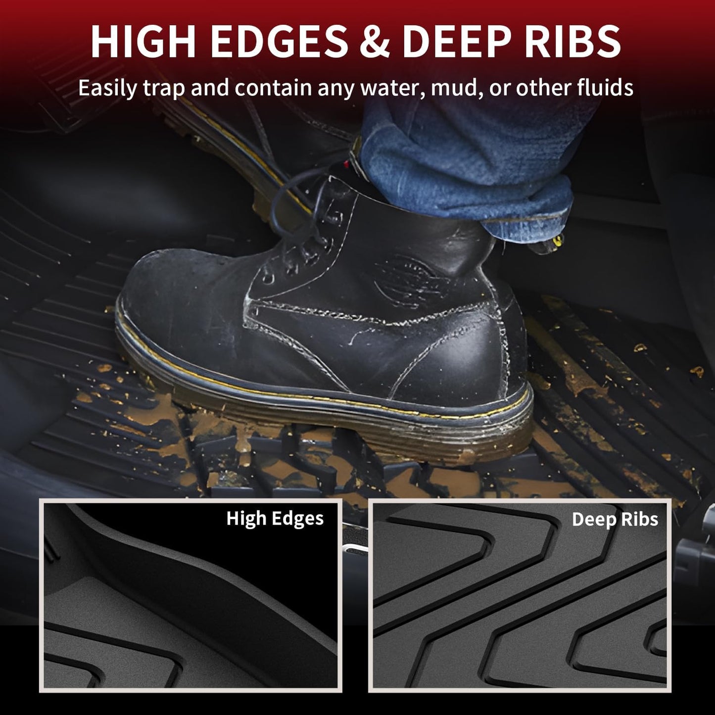 LASFIT Floor Mats Fit for Mazda CX5 2025 2024 2023 2022 2021 2020 2019 2018 2017 Custom Fit TPE All Weather Floor Liners 1st & 2nd Row Car Mats for Mazda CX-5, Black