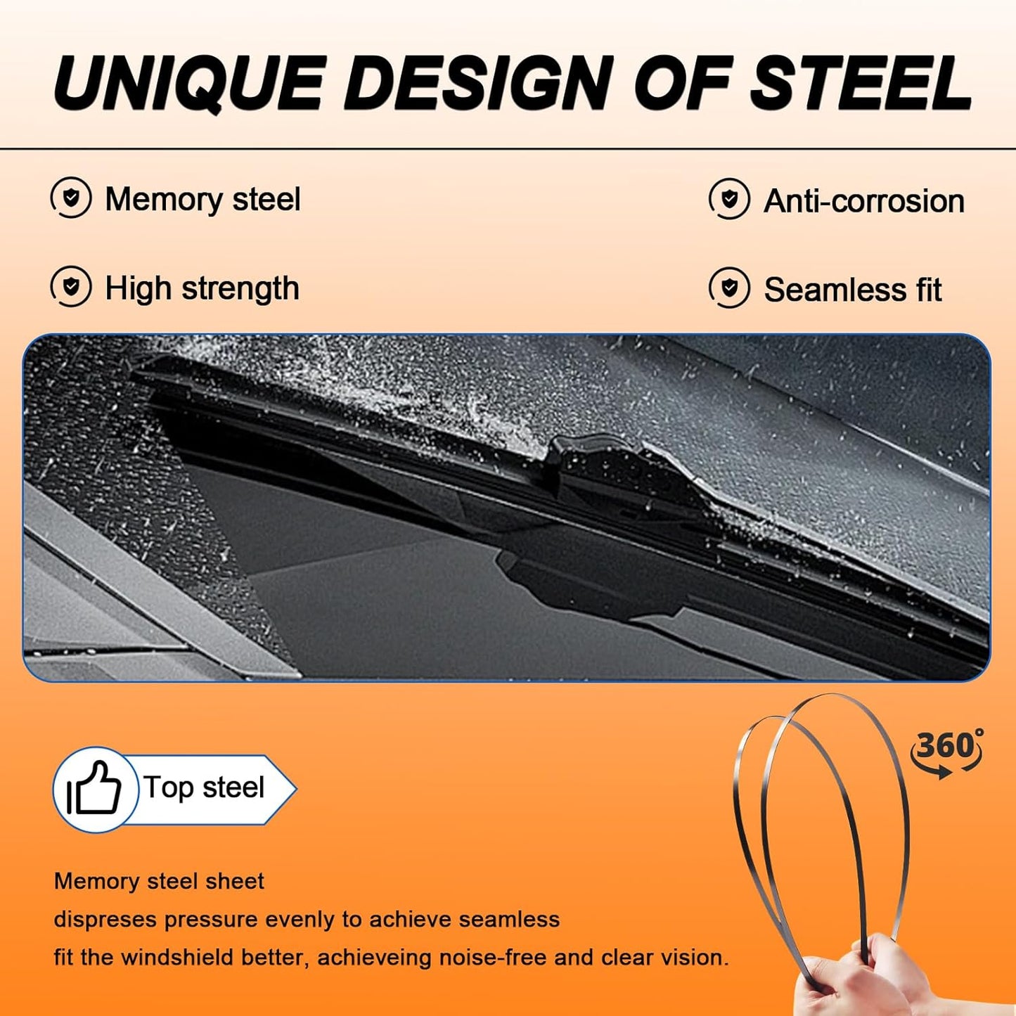HULADAED® 26''+18''+16'' Windshield Wipers Replacement for Toyota Prius 2009 2008 2007 2006 2005 2004,Silicone Front Rear Wiper blades for MY Car-All Weather & Quiet(3 PACK)