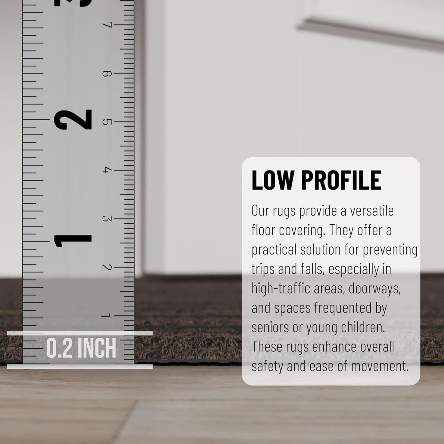 Ottomanson 2'7" x 35' Hallway Runner with Scraper Pile - Extra Durable Non-Slip Rug Mat for Indoor & Outdoor Use - Ideal for Kitchen, Entryway & Garage - High-Traffic Carpet, Brown