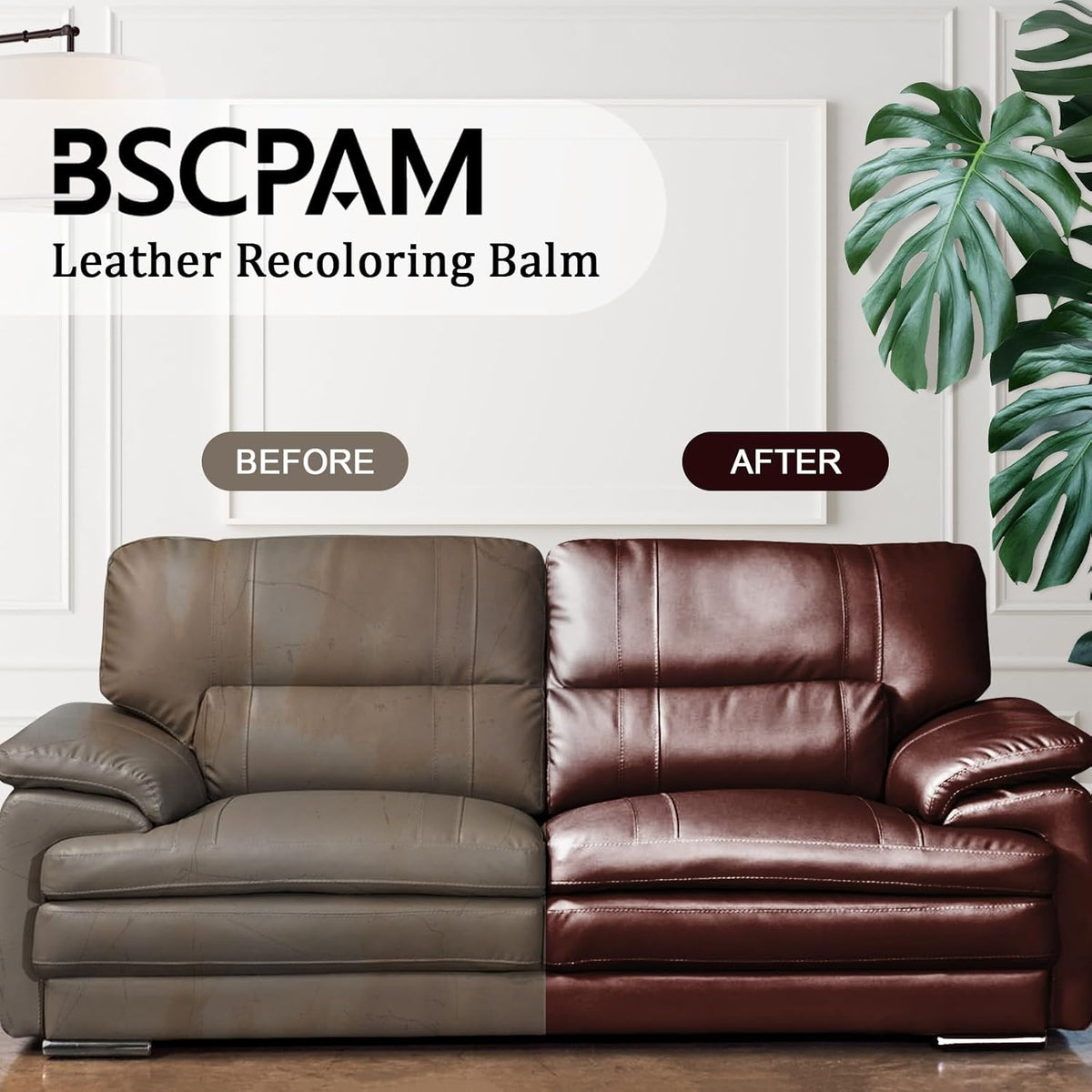 12oz Leather Recoloring Balm & 3.4oz Mink Oil Leather Conditioner kit,Medium Brown Leather Color Repair Kits for Couches, Leather Couch Paint Scratch Repair for Furniture Car Sofa Shoes Leather Dye