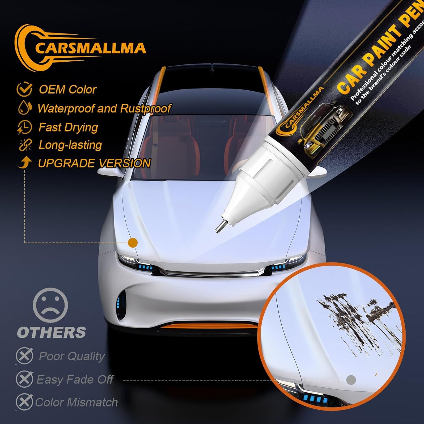 L0G3/6L Aurora Red Metallic Car Touch Up Paint for Volkswagen, Color Accurate Car Paint Scratch Repair Pen Kit Quick & Easy Fix Vehicle Chips and Automotive Nicks Scuff
