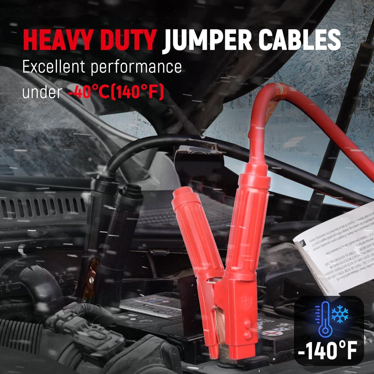 TOPDC 30FT Heavy Duty 0 Gauge Jumper Cables with Quick Connect Plug,1500Amp Booster Cables for Car, Truck, SUV & Vehicles Includes Carry Case, Gloves, Brushes (30 Feet)