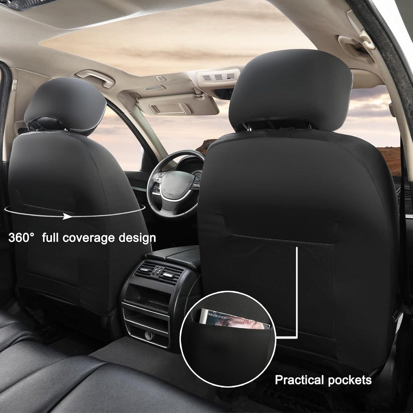 GIANT PANDA Front Seat Cover for Nissan, 3D Air Mesh Car Seat Covers Custom Fit Nissan Rogue Altima Sentra Versa Kicks Frontier Murano Pathfinder Maxima (Grey 2-Pack)