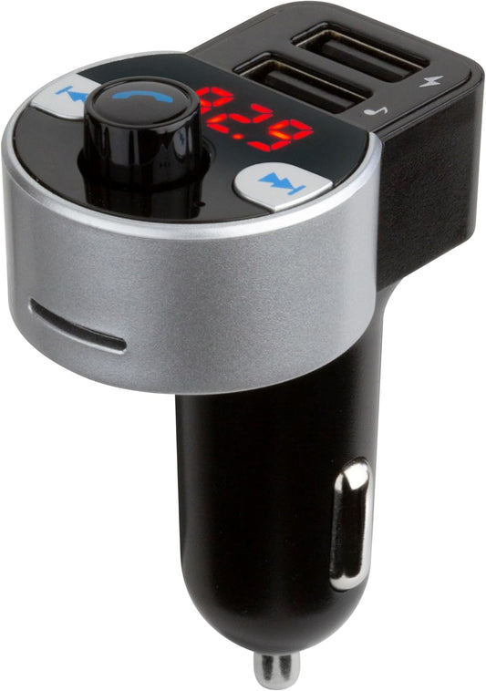 Scosche SBTFM4-XCES0 Select Bluetooth 5.0 FM Transmitter w/ Dual USB Charger Ports, & Digital LED Display, Wireless Radio Bluetooth Audio Adapter, Hands-Free Car Kit for Phone Calls & MP3 Music Player