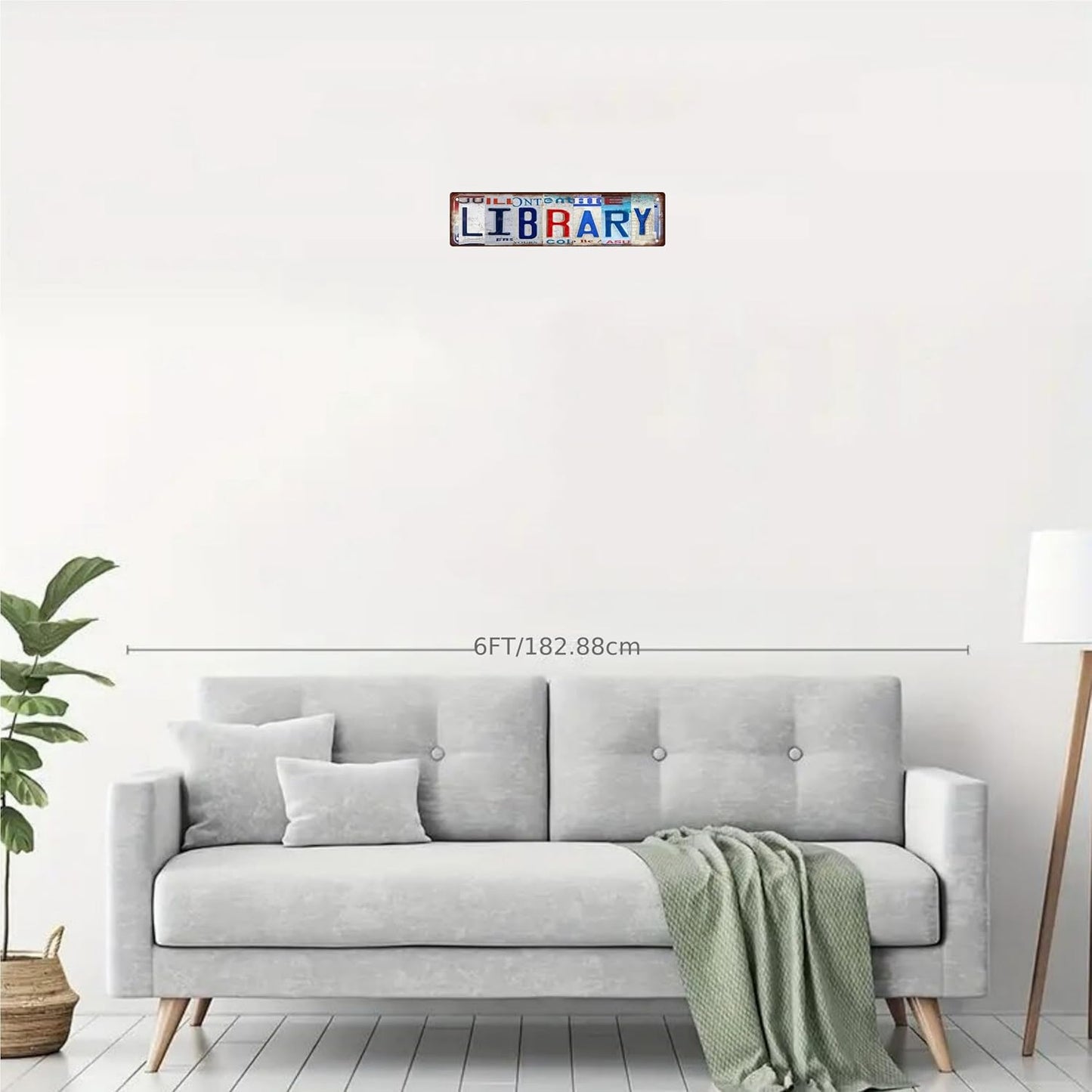 LIBRARY Vintage Metal Tin Street Sign Bar Cafe Garage Cave Home Room Wall Bathroom Farmhouse Garden Porch Patio Decor, 16 x 4 Inch