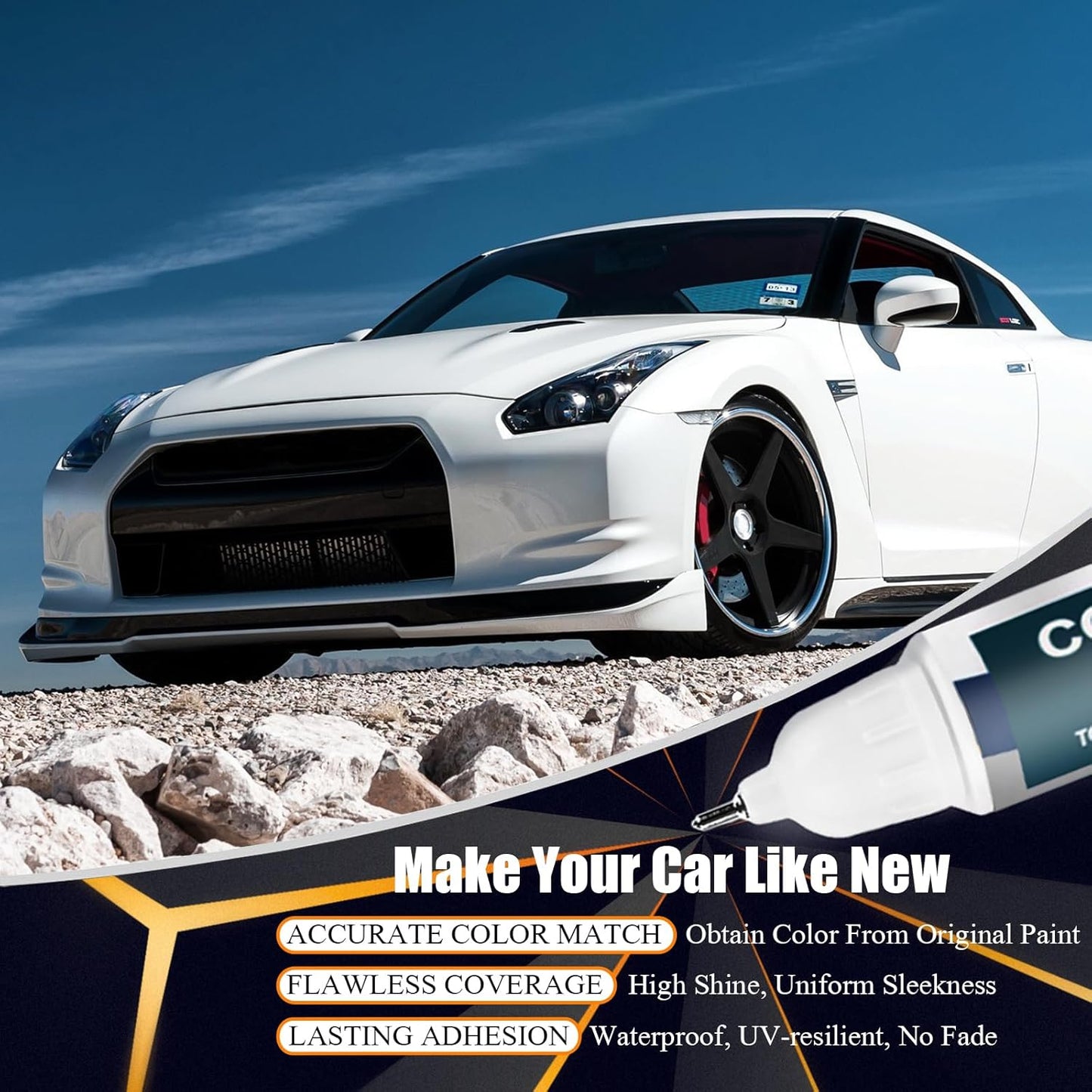 K23 Brilliant Silver Metallic Touch Up Paint for Nissan, Car Paint Pen Scratch Repair Two-In-One Touch Up Paint, Premium Car Scratch Remover for Deep Scratches