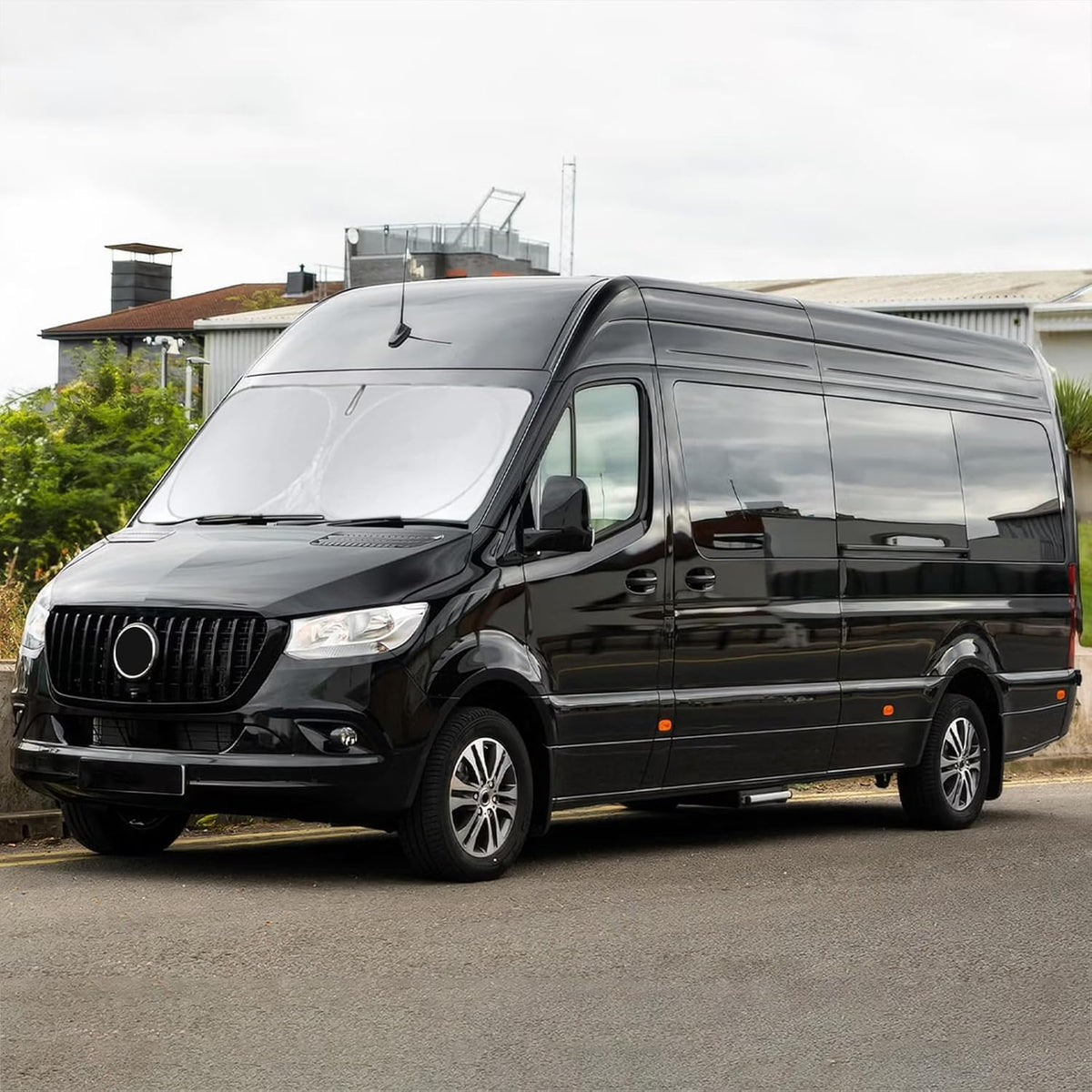 Custom Fit Benz Sprinter Windshield Sunshade for 2007-2025 2026 Mercedes Benz Sprinter Freightliner Cargo Crew Passenger Motorhome Accessories Window Shades Cover for Windshield Sun Visor Blocks UV
