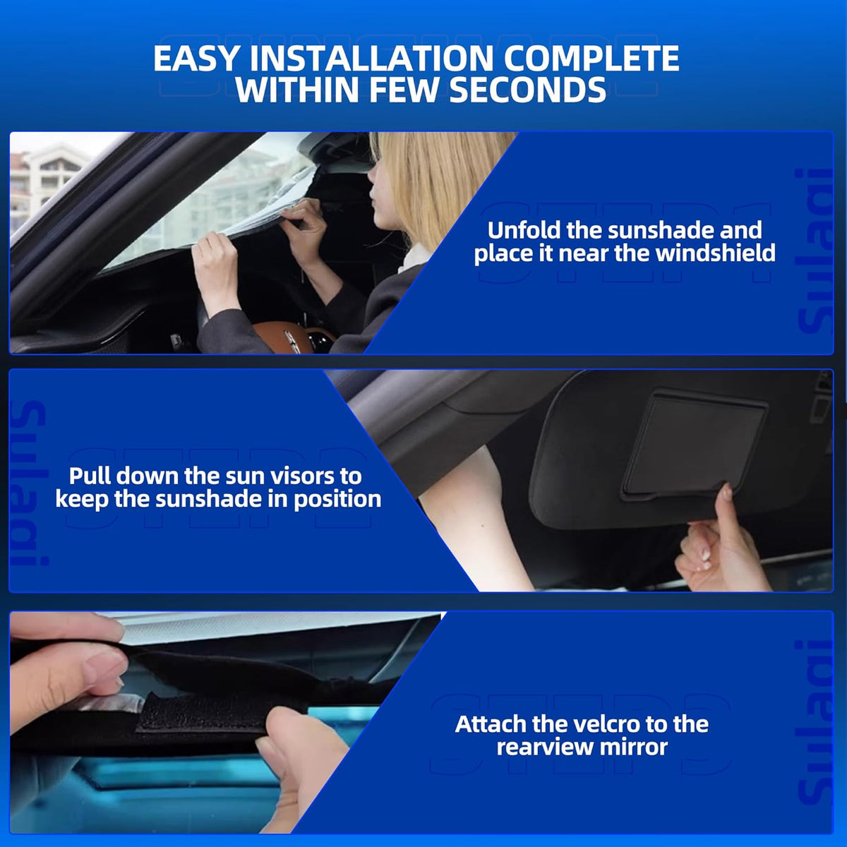 Windshield Sun Shade for Kia Soul 2014-2019 Foldable Sunshade Custom Fit Front Window Car Interior Accessories Protector Blocks UV Rays