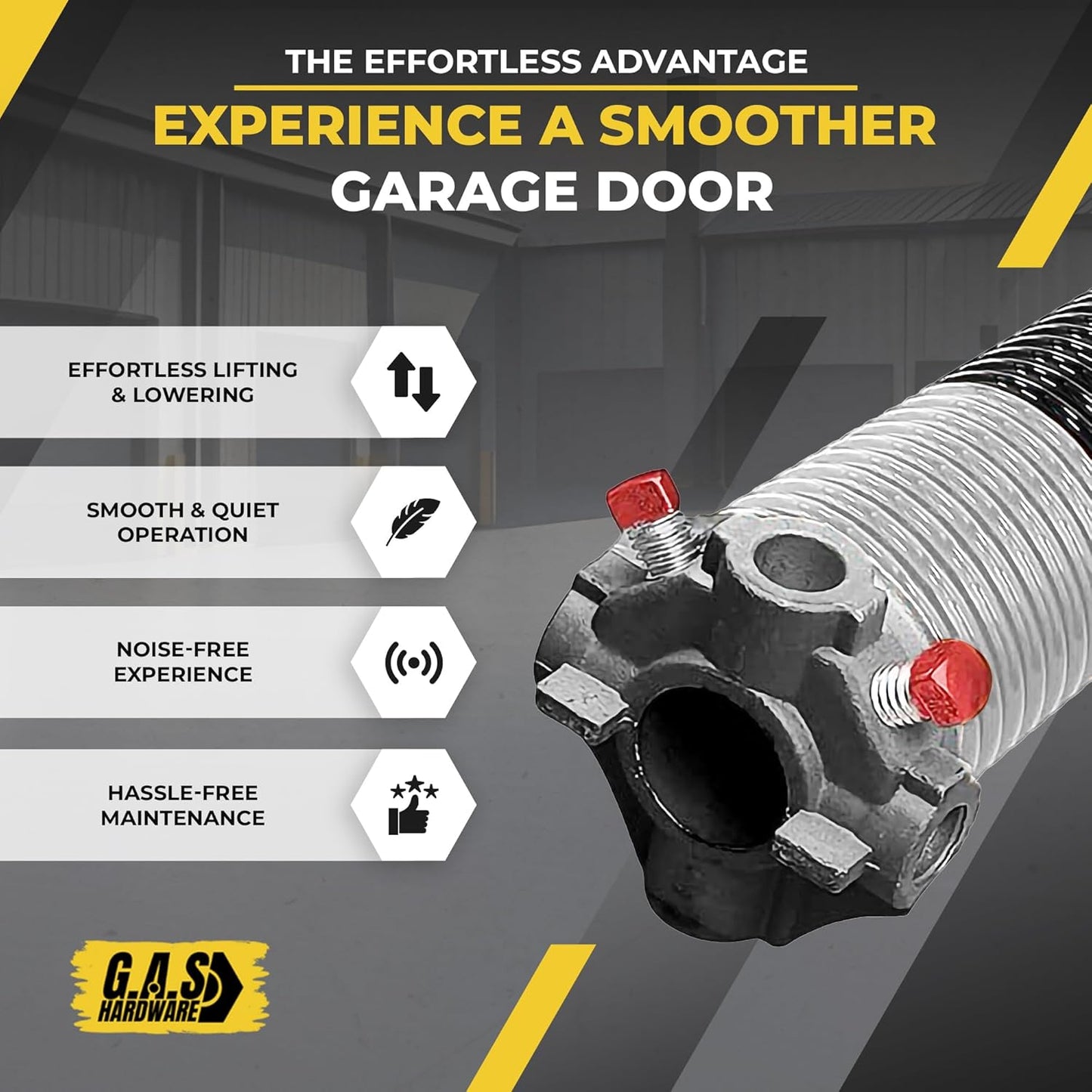 Garage Door Torsion Spring 218x1.75x28 Includes 1” Steel Bearing, Gloves, Manual, and Winding Bars for Right Side of Garage Door Precision E-Coating 5-Year Warranty Min. 30,000 Cycles (Black Cone)