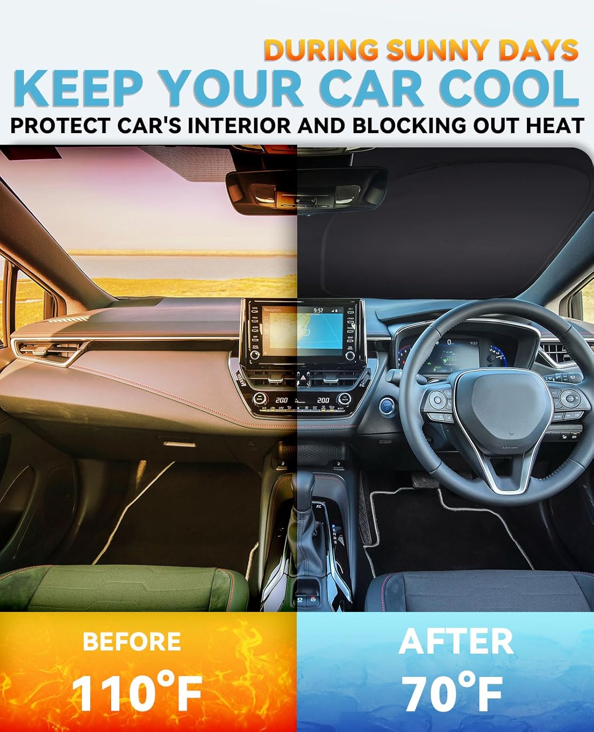 Sun Shade for VW ID.4 Windshield Sun Shade Custom Fit 2021-2023 2024 2025 VW ID.4 for Volkswagen Accessories Windshield Cover Foldable Front Window Shields 240T Reflective Sun Visor Block UV Rays