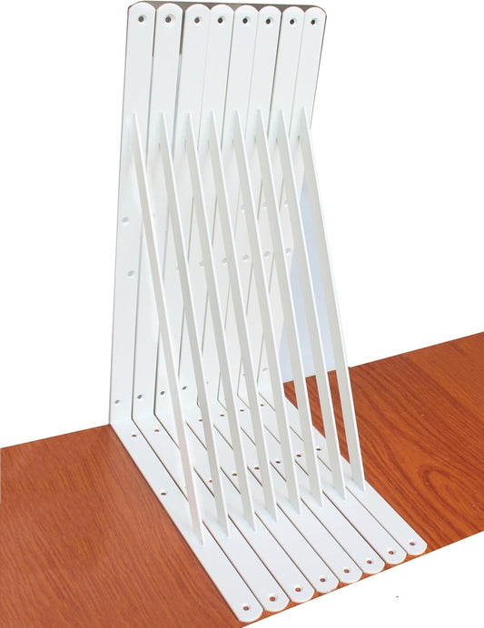 8 Pack L22 x H 12" White Heavy Duty Shelf Brackets with Screws Metal Shelf Brackets Shelf Support Angle Brackets for Shelves L Brackets Heavy Duty Floating Shelf