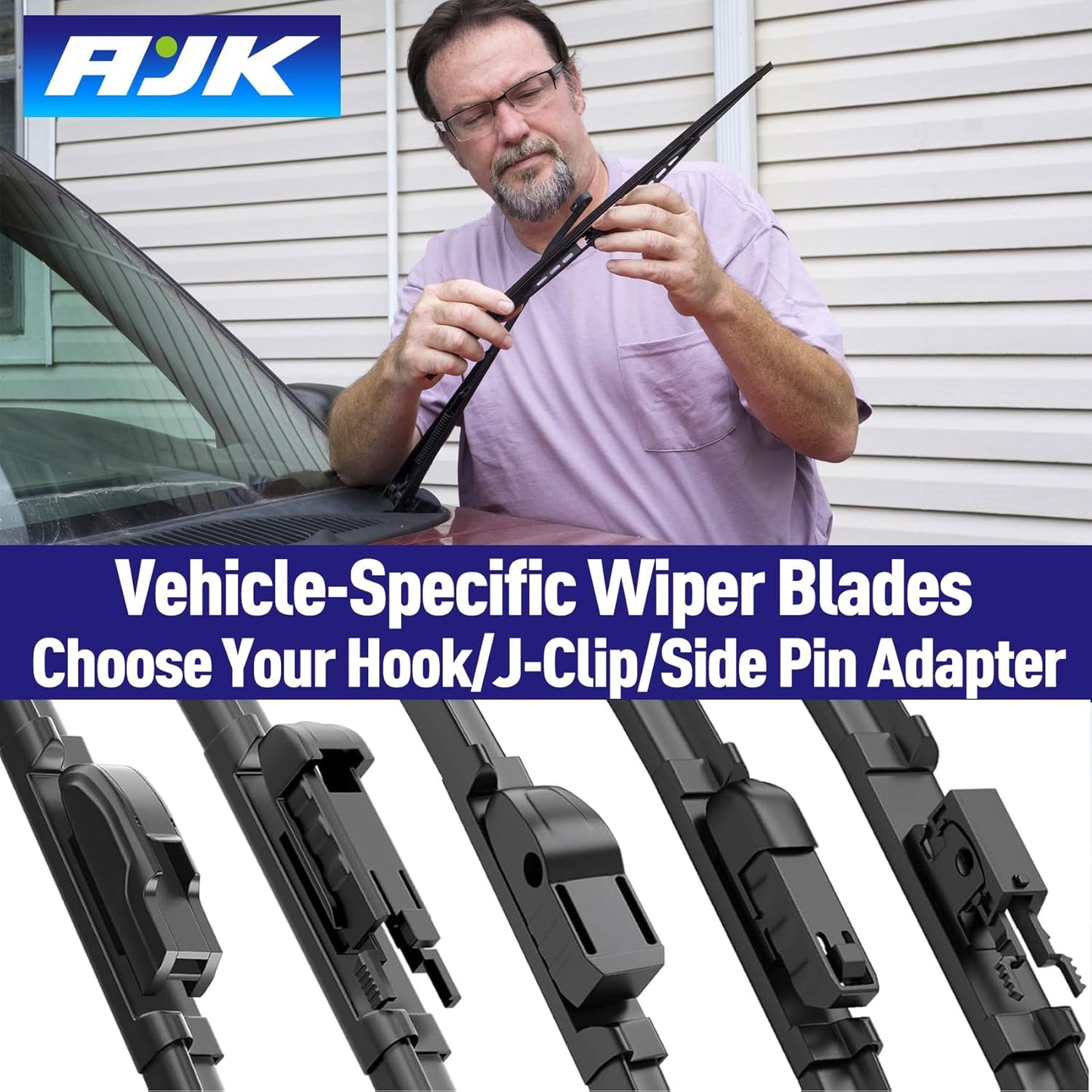 AJK Wiper Blades for Chevrolet Tahoe 2021 2022 2023 2024, 2 Piece All Weather OEM Quality Automotive Replacement Windshield Wiper Blades for My Car