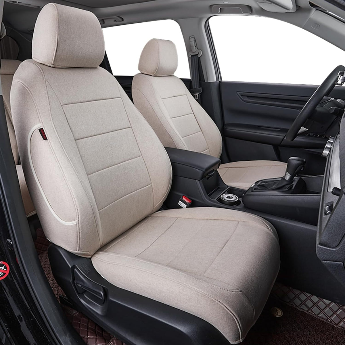 coverdream CRV Seat Covers Custom Fit for 2017 2018 2019 2020 2021 2022 Honda CRV LX, EX, SE, EX-L,Touring,Hybrid,Full Coverage Polyester Car Seat Protector(Full Set,Beige)