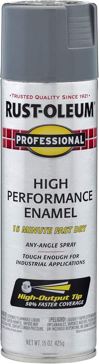 Rust-Oleum 7587838 Professional High Performance Enamel Spray Paint, 15 Oz, Gloss Dark Machine Gray
