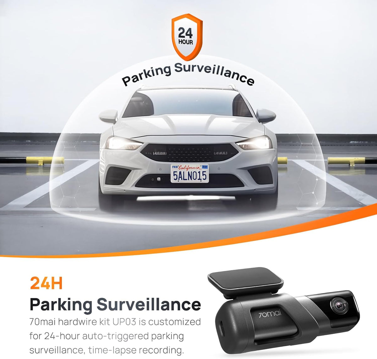 70mai Dash Cam M500, 2.7K Dash Cam Front, Dash Camera for Cars Built in eMMC 128GB, GPS, ADAS, Dashcam with HDR Night Vision,170° FOV, Parking Monitor, G-Sensor, Time-Lapse, App&WiFi, Voice Control