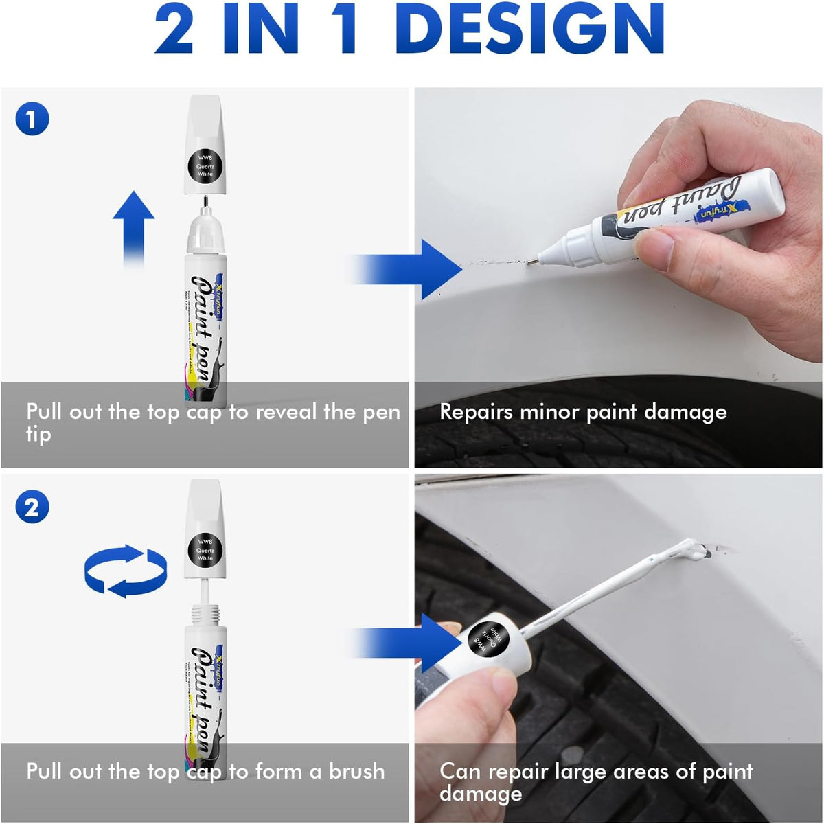 Amazon Gray (A5G) Touch Up Paint Compatible with Hyundai, DIY Car Paint Scratch Repair, Automotive Paints, Quick & Easy Fix Scratch Repair for Tucson/Elantra/Santa Fe/Sonata