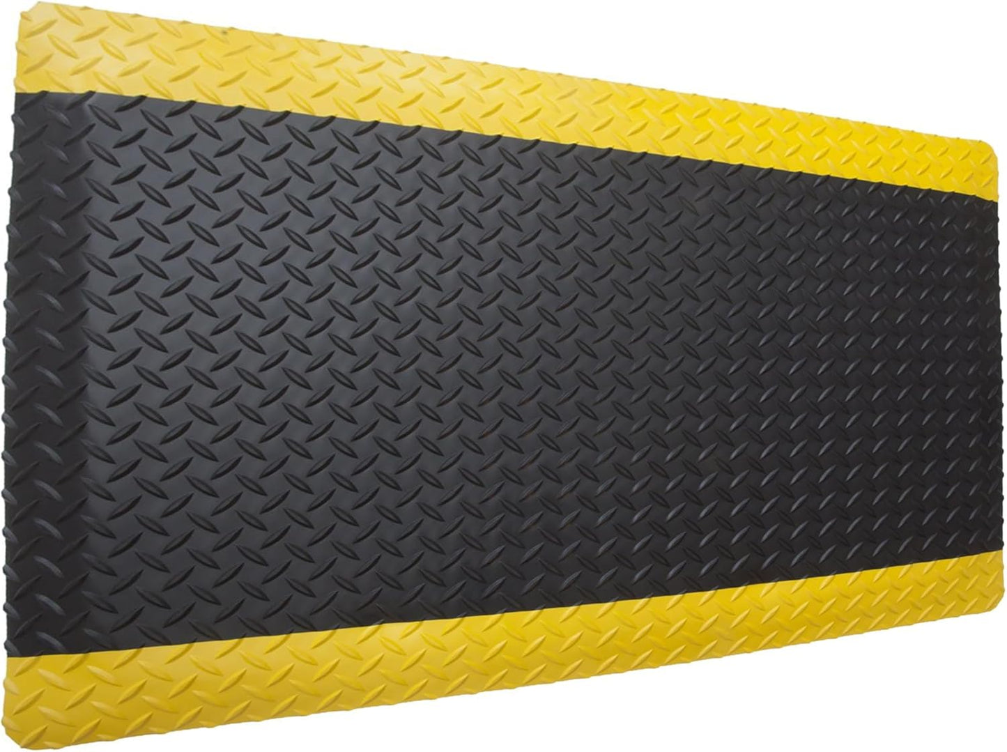 Rhino Mats, American Classic Diamond Anti-Fatigue Mats, Industrial Ergonomic Comfort Standing Mat for Work, Home, Garage, Office, Kitchen or Anywhere (Black/Yellow 1" Thick, 4 FT. x 20 FT.)