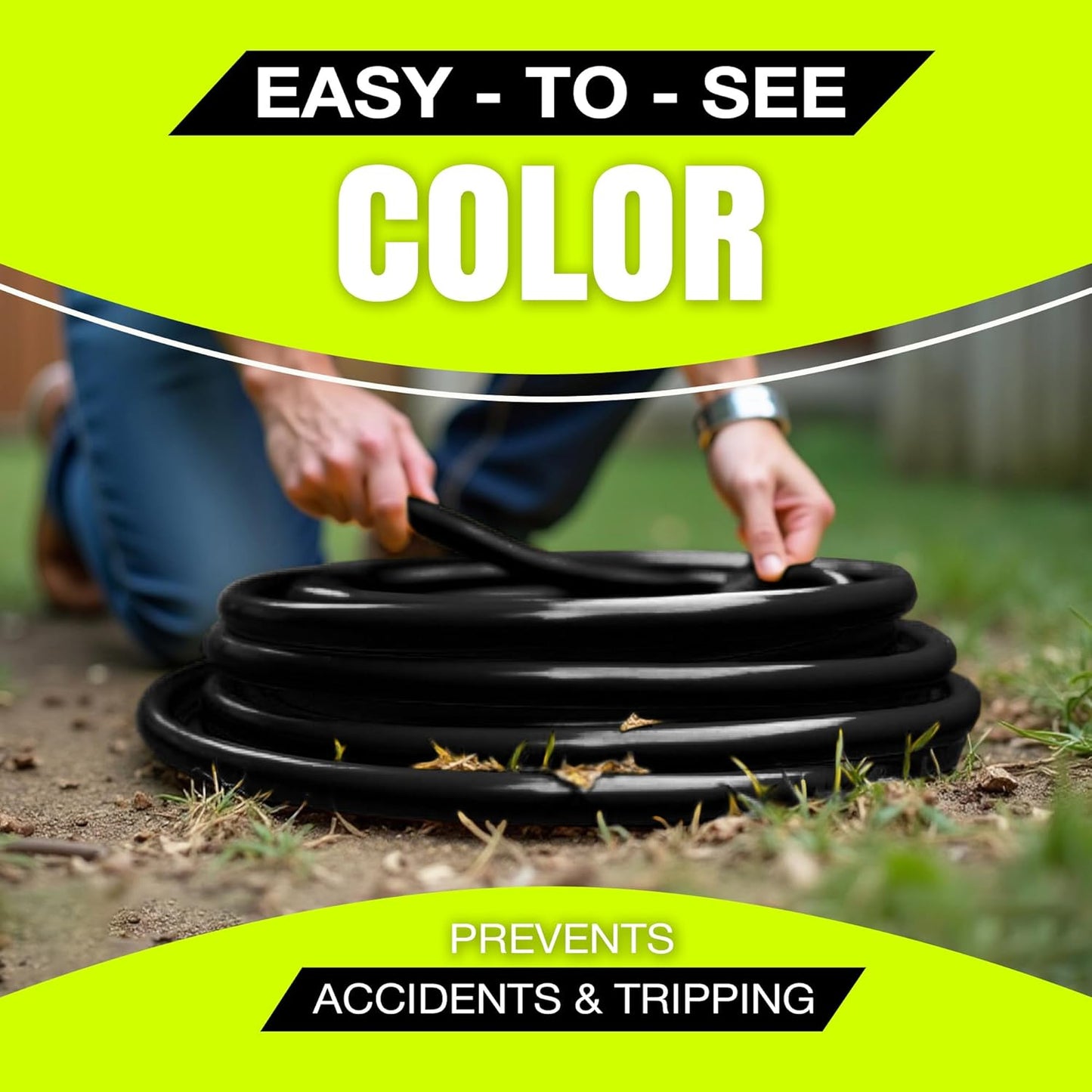 50ft Outdoor/Indoor Extension Cord 10/3 Gauge Ultra Heavy Duty 3 Prong SJTW, Waterproof, Flexible Cold-Resistant Long Power Cord,15A 125V 1875W, Black by LifeSupplyUSA