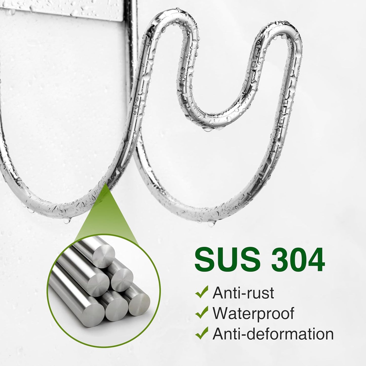 Stainless Steel Garden Hose Holder - Silver SS304 Water Hose Holder - Wall Mounted Hose Hanger Heavy Duty for Water Hose Extension Cords Vacuum Hose, Anti-Rust (2 Pack)