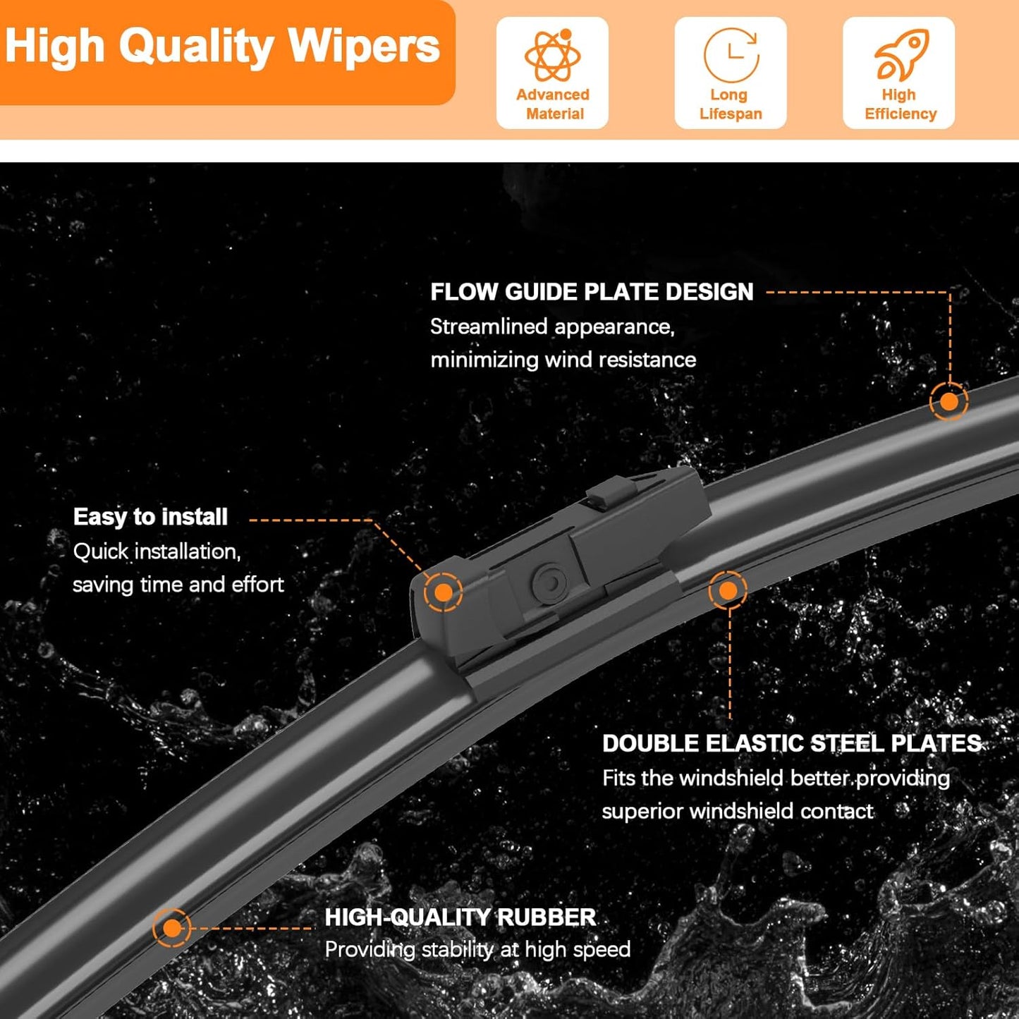 HULADAED® 28'' 18'' 12'' Windshield Wipers Replacement for Nissan Rogue Sport 2022 2021 2020 2019 2018 2017,Silicone Front Rear Wiper blades for MY Car-All Weather & Quiet(3 PACK)