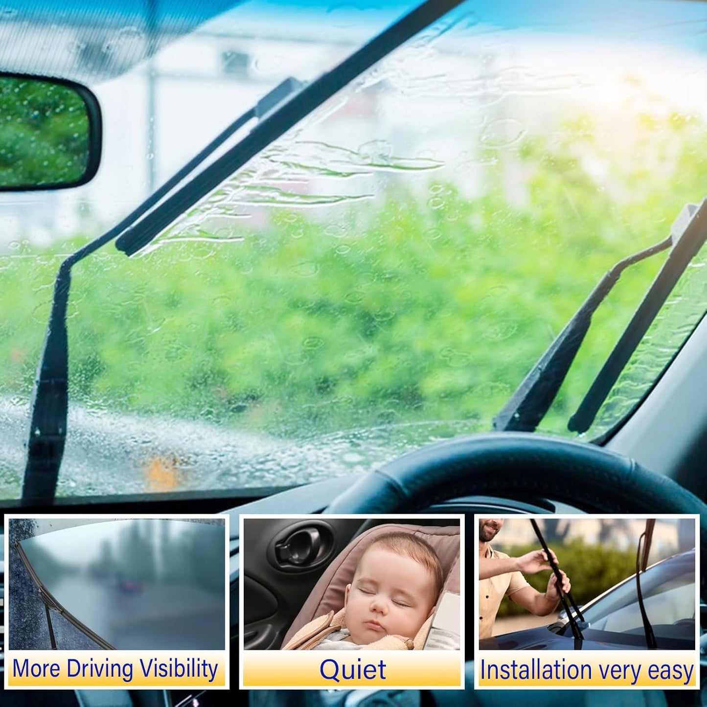 2 Wipers Replacement for 2018-2021 Toyota CHR C-HR Subaru Crosstrek / 2015-2021 Lexus NX200t NX300 NX300h, Automotive Windshield Wiper Blades Original Equipment Replacement - 26"/16" (Set of 2)