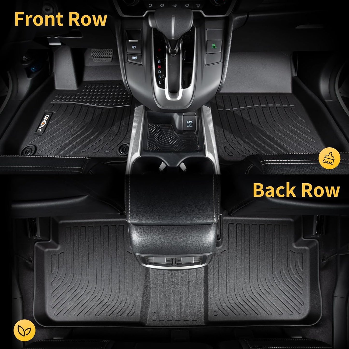 GINOWY-Floor Mats & Cargo Liner for Genesis GV70 2022-2025(Not fit Electrified GV70), All Weather Car Floor Mats Cargo Liner TPE Rubber Trunk Mat Trunk Liner, GV70 Accessories Mats