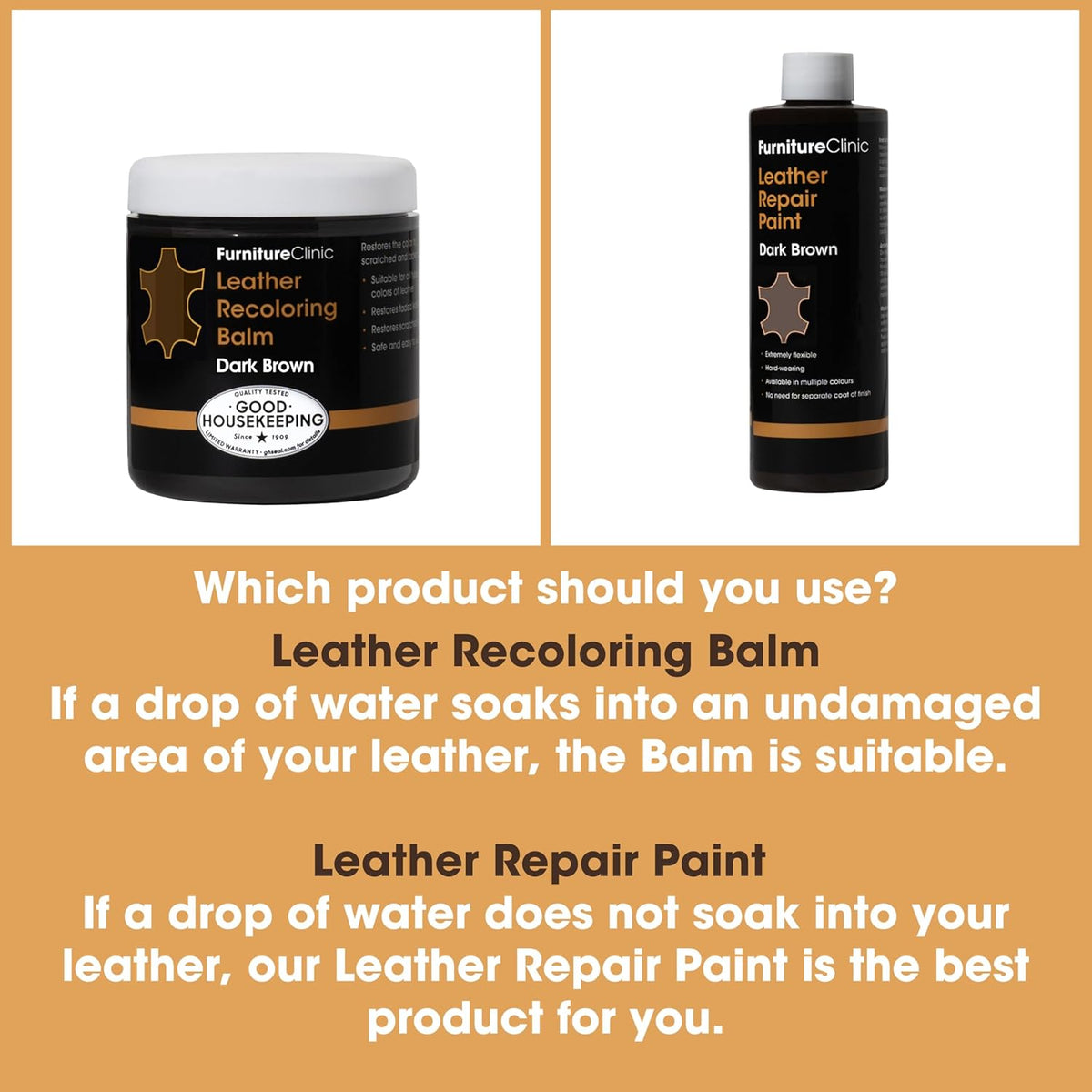 The Original Leather Recoloring Balm by Furniture Clinic - White Leather Dye for Furniture, Couches & Car Seats - Restore Scratched, Faded, & Damaged Surfaces