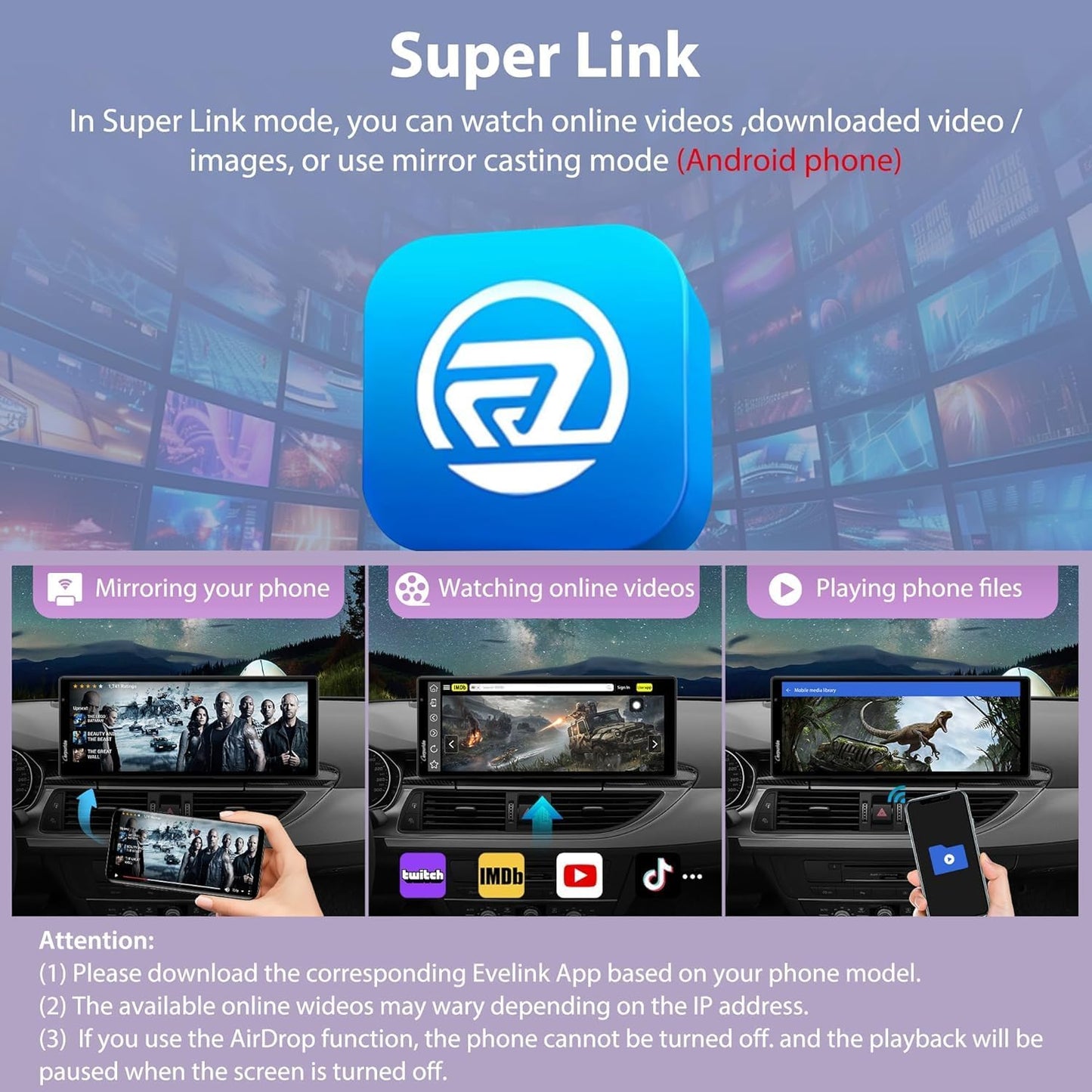 2025 Carpuride Wireless Carplay & Android Auto with Dash Cam - 10.26 Inch HD IPS Touch Car Play Screen for Car, 4K Front & 1080P Rear Camera, Loop Recording, Bluetooth Audio, Mirror Link, GPS, Siri