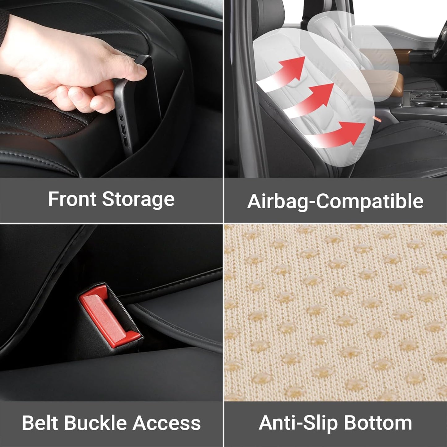 Coverland Custom Car Seat Covers Compatible with Frontier, Tacoma - Premium Leather Non-Slip Memory Foam Waterproof Seat Cover Custom Interior Protector Full Set-Black [See Size Chart-Size X132]