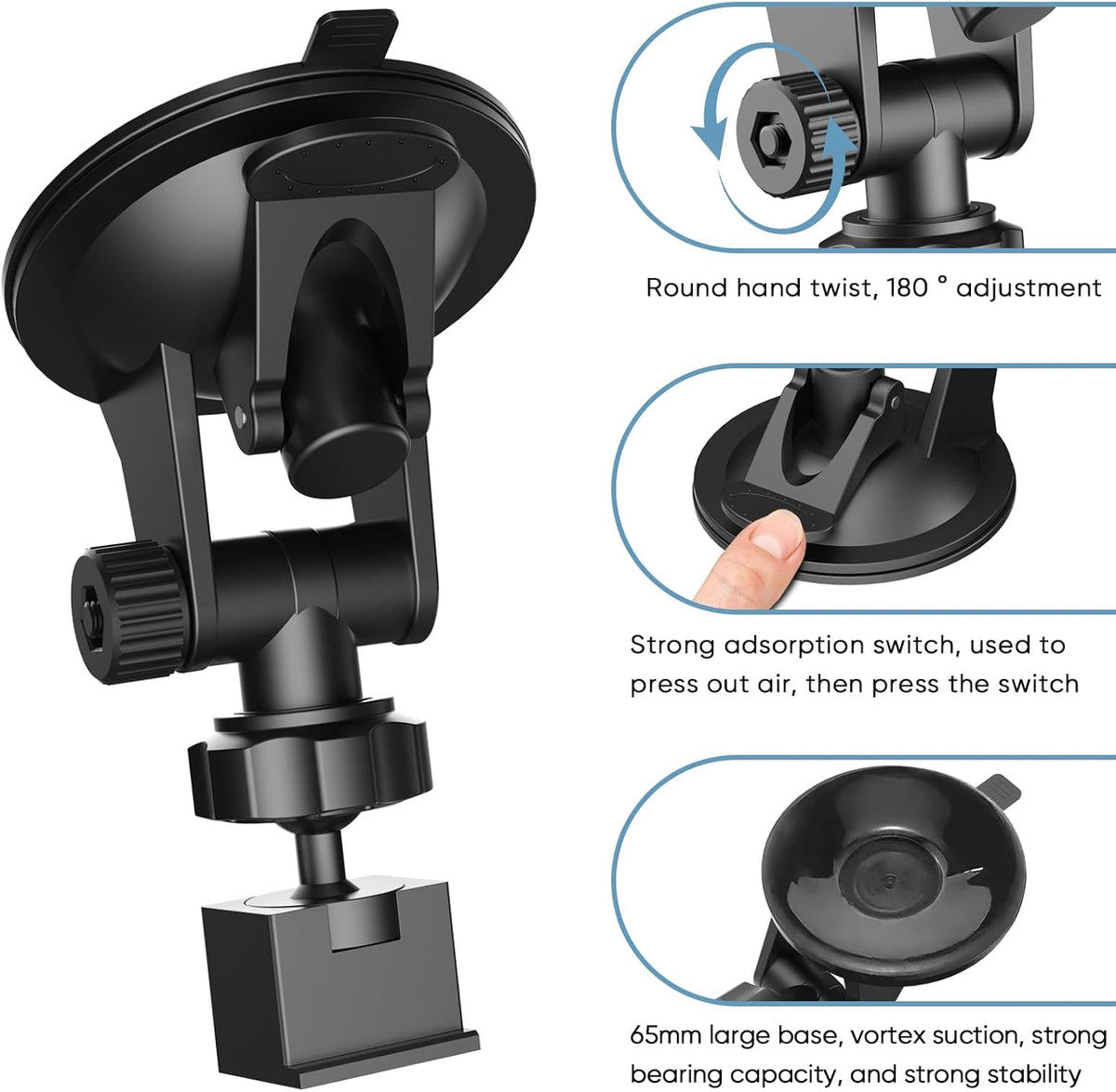 Suitable for Escort IX、IXc、Max 3、Max360C、360MarkII、2020 Max 360 Super Suction Windshield Radar Detector Suction Mount (Used to Connect Ez Magnet to Radar)