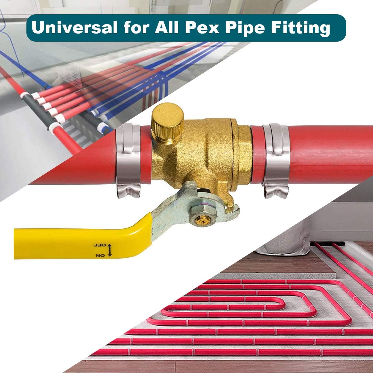 LOKMAN 50 Pack 5/8 Inch PEX Cinch Clamps, Stainless Steel Cinch Crimp Rings Pinch Clamps for PEX Tubing Pipe Fitting Connections (5/8 Inch)