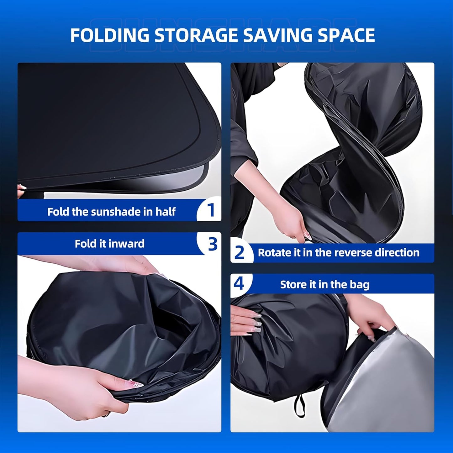 Windshield Sun Shade for Honda HR-V 2016-2022 Foldable HRV Sunshade Custom Fit Front Window Car Interior Accessories Protector Blocks UV Rays