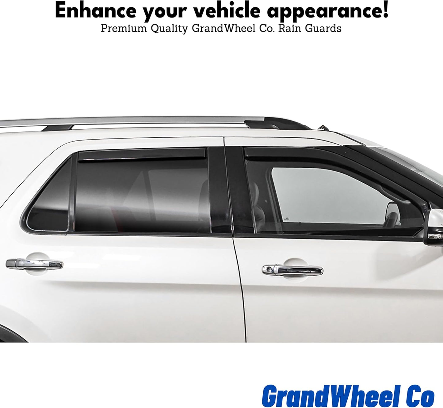Window Deflectors Smoke Tinted In-Channel Side Window Vent Visor Deflectors Rain Guards Compatible with Escalade ESV 2021-2025 - 4pcs. GW0608