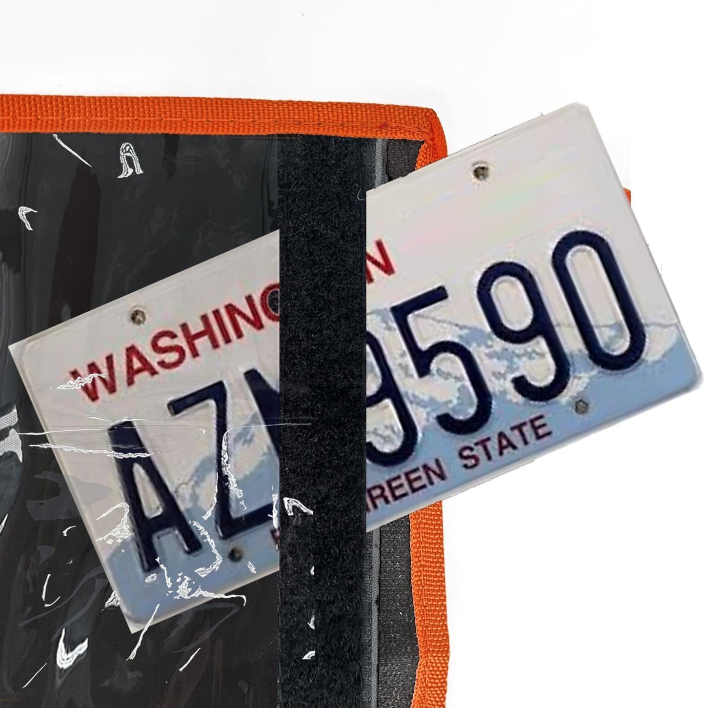 License Plate Holder with Hanging Strap, Test Drive Tag Bag, Dealer Plates License Frame Cover, for Car SUV Truck (Orange, 1)