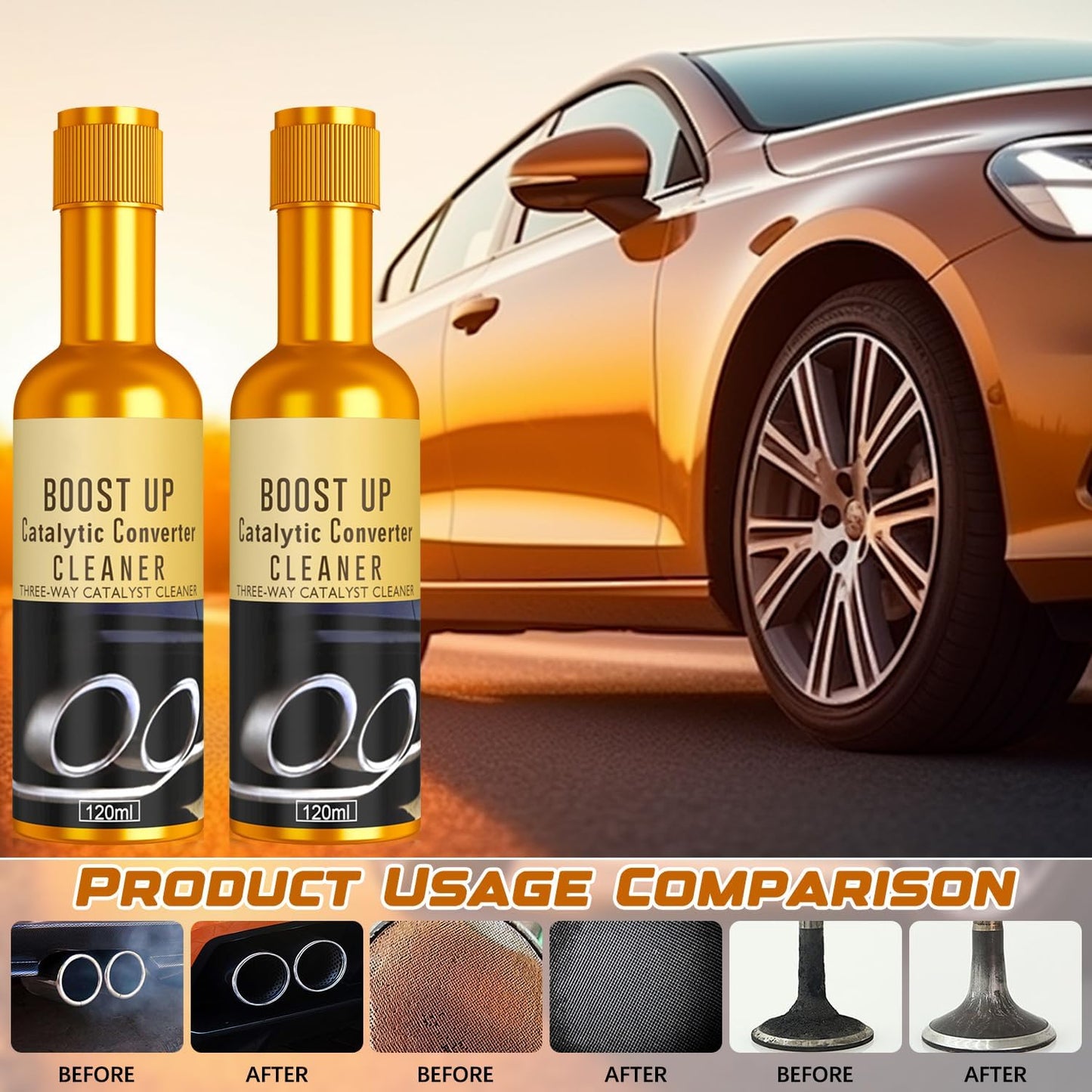 3Pcs Catalytic Converter Cleaner,Catalytic Converter Cleaner Kit,Auto Parts Engine,Exhaust System Pipe Carbon Removal Cleaner Treatment Additive Oil,Fuel System Treatment Oil Additive