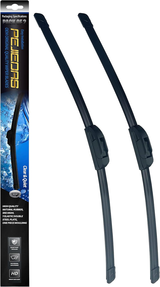 OEM Quality Front Wiper Blades, Replacement for 1996-2000 Honda Civic,1987-1990 Nissan Sentra, OE Original Style (19 Inch + 18 Inch Front Wiper Blades)