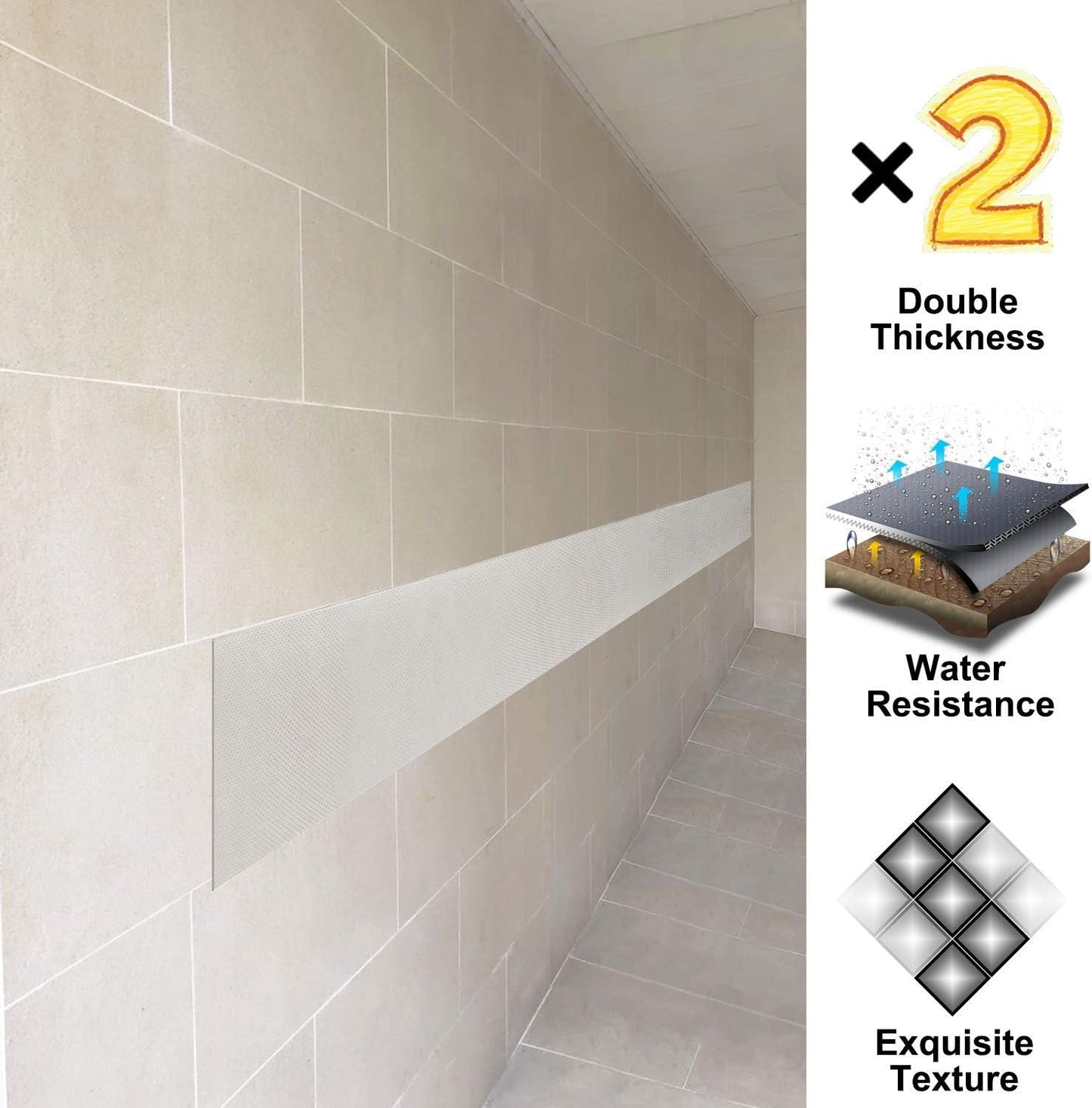 Ampulla Water Resistance Garage Wall Protector, Designed in German (1/4" Thickness White)