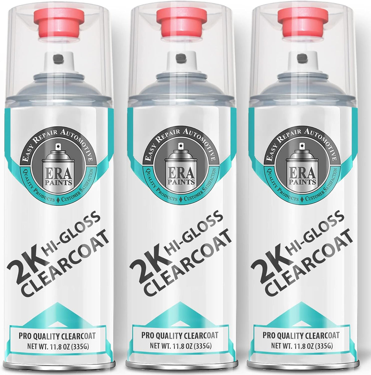 ERA Paints 2K High Gloss Automotive Clear Coat Spray/Aerosol Can – Professional Quality & Finish - Easy to Use – Best Value (3 pack)