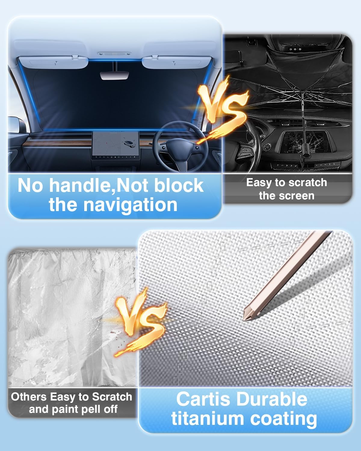 Windshield Sun Shade Fit for Jeep Grand Cherokee/Grand Cherokee L 2021-2024 2025, Sunshades for Grand Cherokee Accessories Foldable Window Sun Shade Sun Visor UPF50+