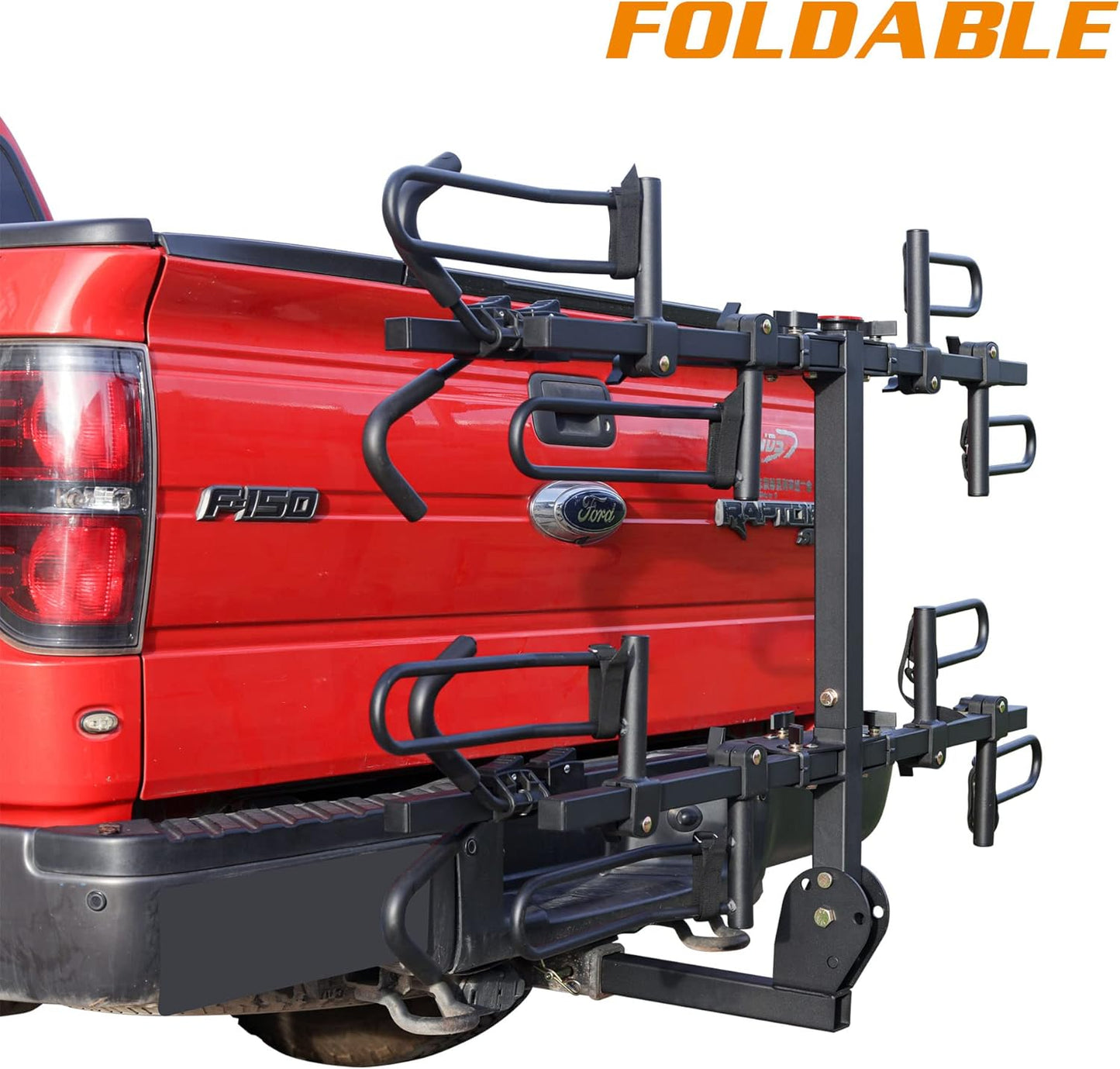 Young 4-Bike Rack Hitch Mount Platform Style Carrier for Cars Trucks SUVs Minivans with 2" Hitch Receiver, 4 Bikes X 40 lbs (160 lbs Total) Load Capacity
