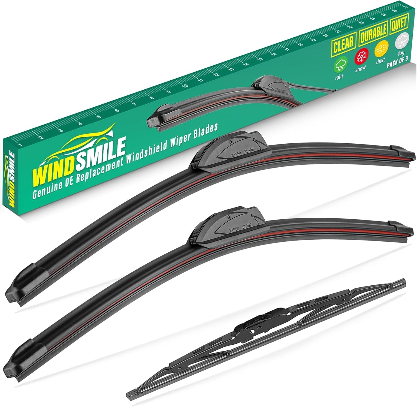 24" 20" 11" Windshield Wiper Blades Replacement for Cadillac XT5 2017 2018 2019 2020 2021 2022 Premium All Weather Front Rear Wipers Set - OEM Quality (Pack of 3)
