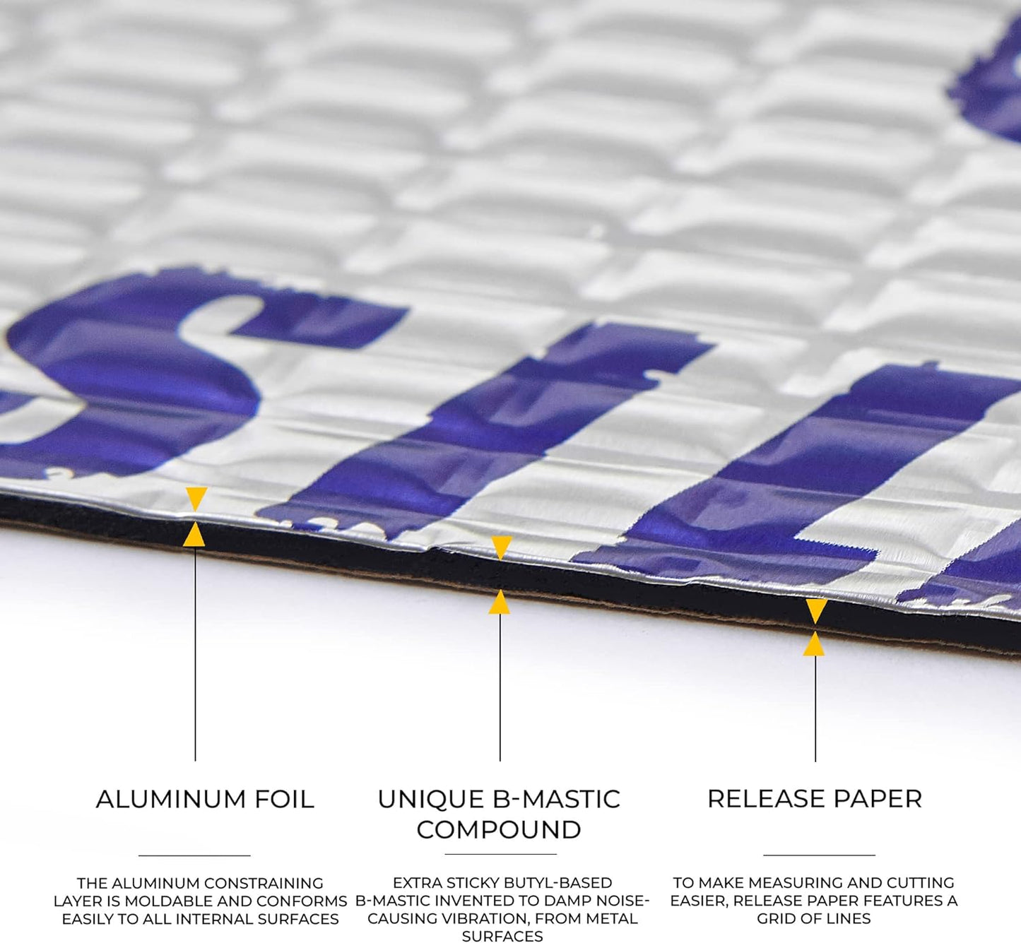 Siless 50 mil (1.3mm) 26 sqft Car Sound Deadening mat - Butyl Automotive Sound Deadener - Noise Insulation and Vibration Dampening Material ( 26 sqft)